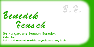 benedek hensch business card